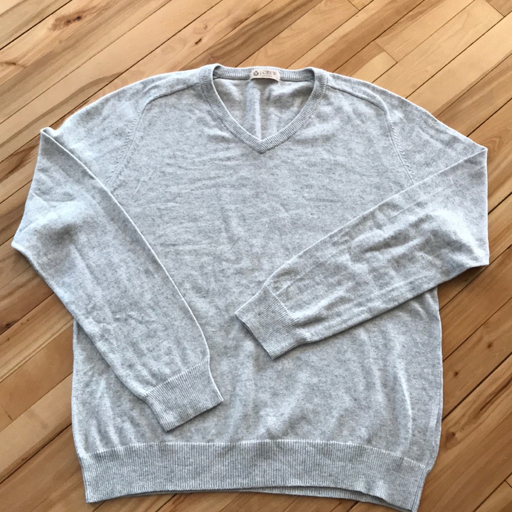 J crew cotton/cashmere V neck sweater Large